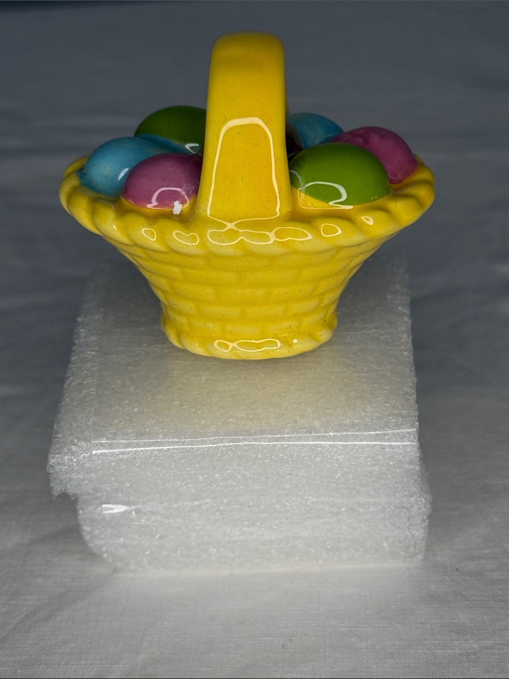 Nora Fleming Easter Basket Mini Colorful Eggs Yellow Spring Holiday Ceramic